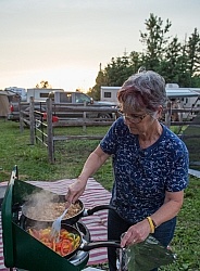 Cooking Dinner at Horse Country Campground 