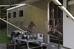 Cooking area at our Trailer at Horse Country Campground