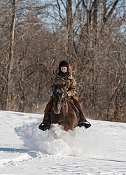 Youth Riding in Winter