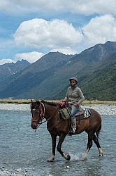 Megan on the Day Ride From Boundary Hut, Wild Womens Expeditions with Adventure Horse Trekking New Zealand
