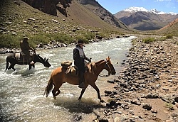 River Crossing on the Crossing of the Andes Ride