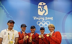 Will Simpson,Laura Kaut,Beexie Madden, McLain Ward U.S. Team Medal Hong Kong Olympics