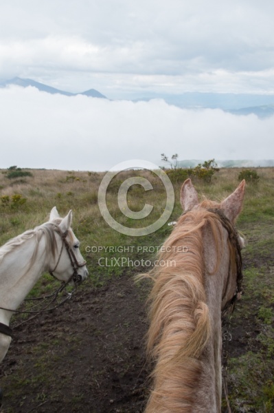 Riding Above the Clouds   on the Way to Bomboli