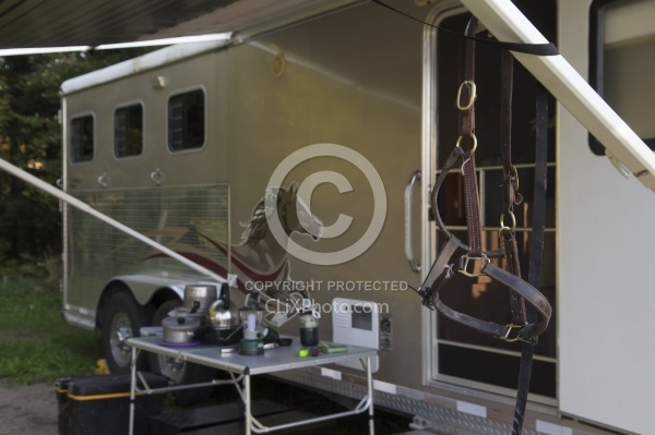 Cooking area at our Trailer at Horse Country Campground